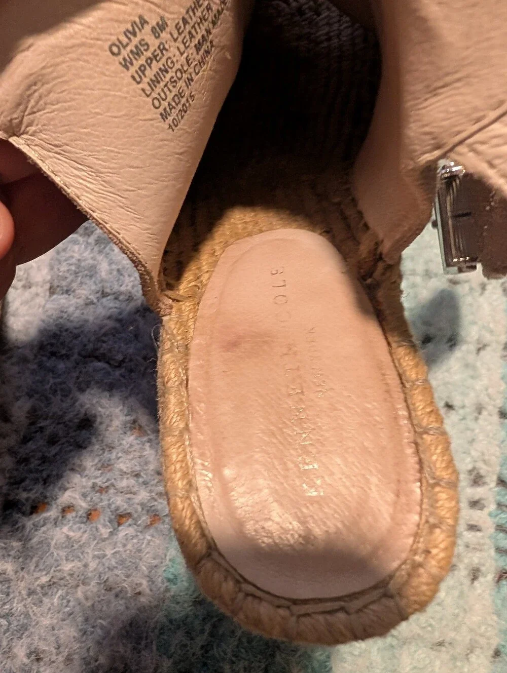 Kenneth Cole Olivia Taupe Espadrille Wedge Sandals with Ankle Strap Size 8